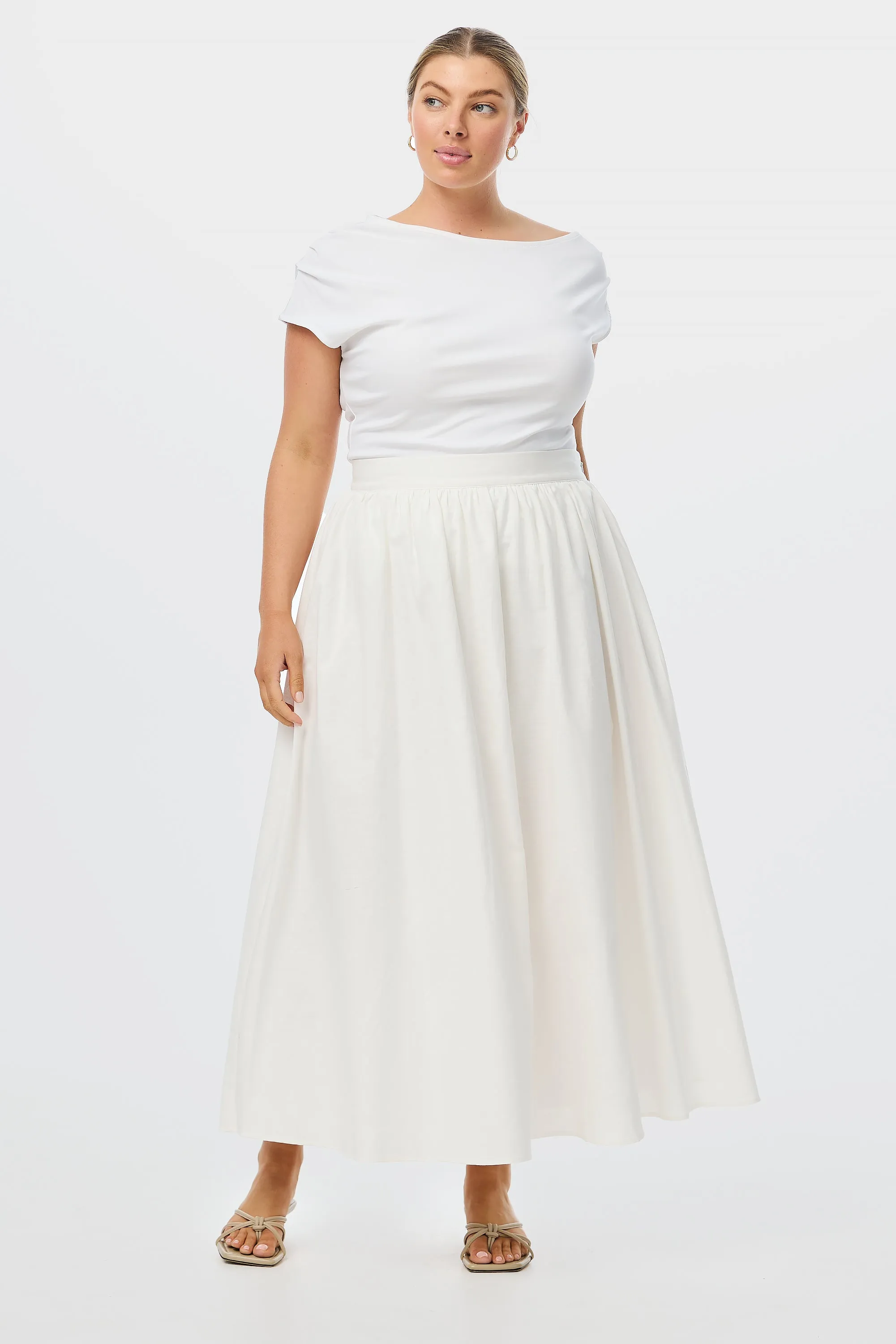 Maxi Linen Skirt - White