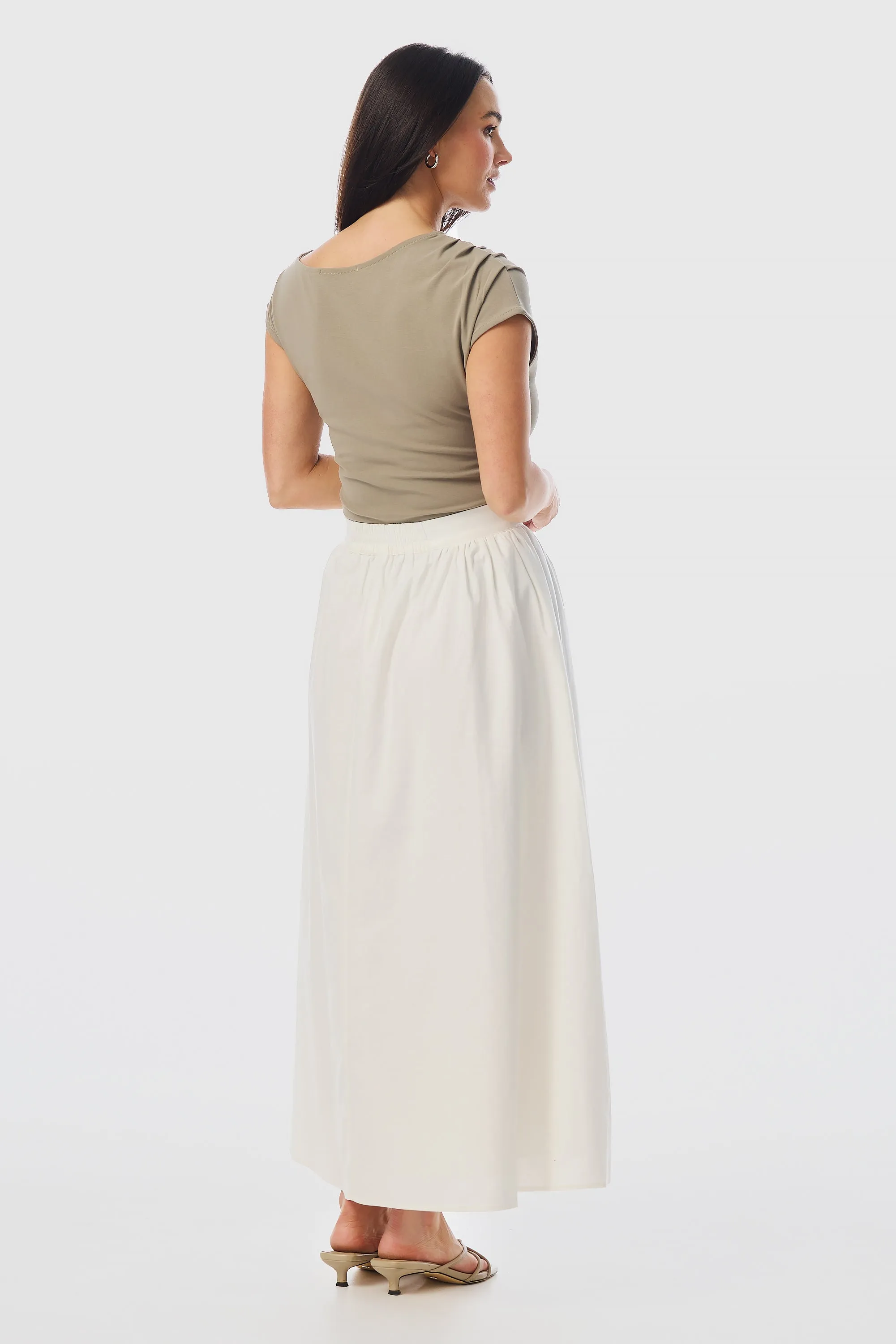 Maxi Linen Skirt - White