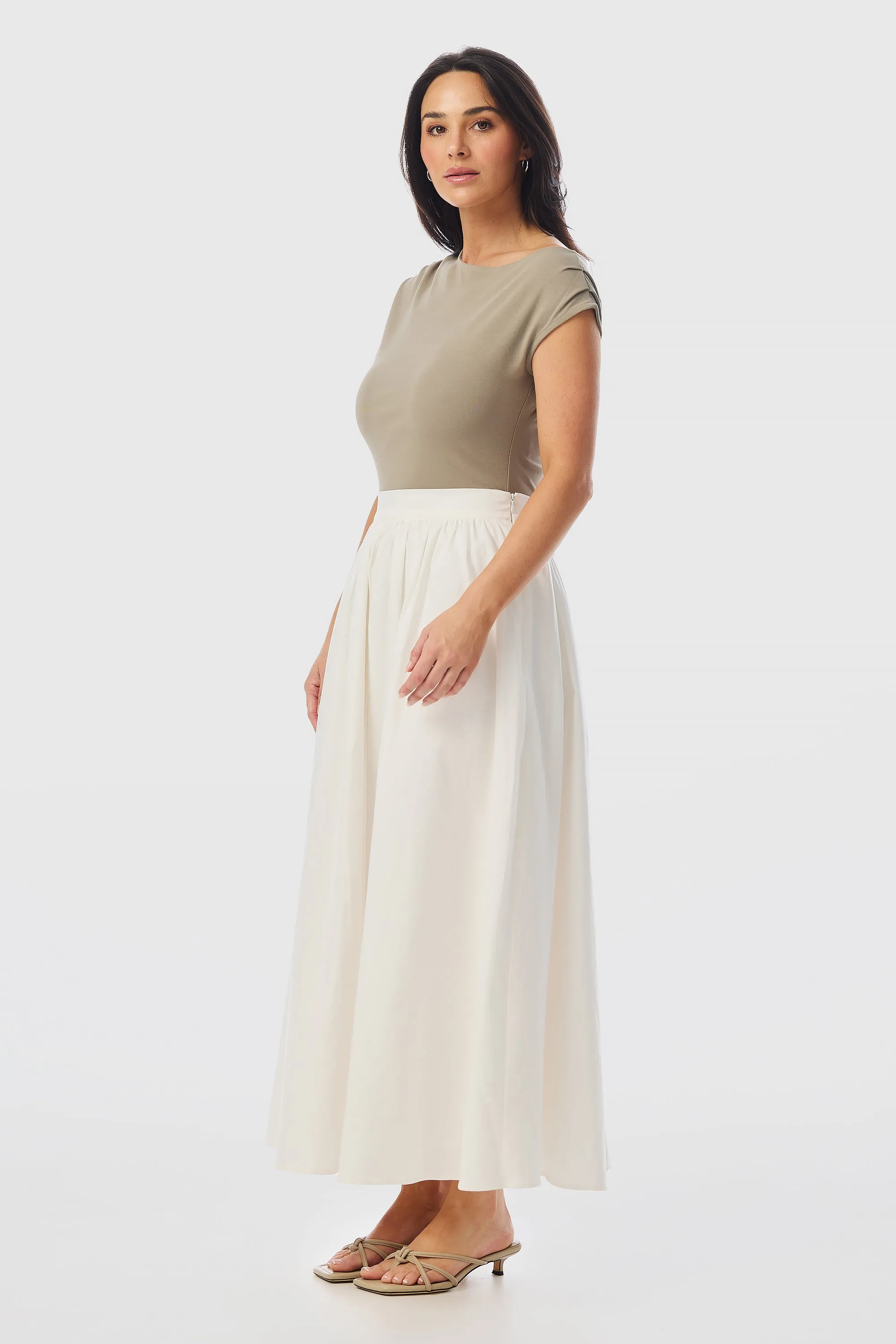 Maxi Linen Skirt - White