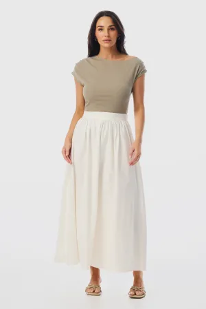 Maxi Linen Skirt - White