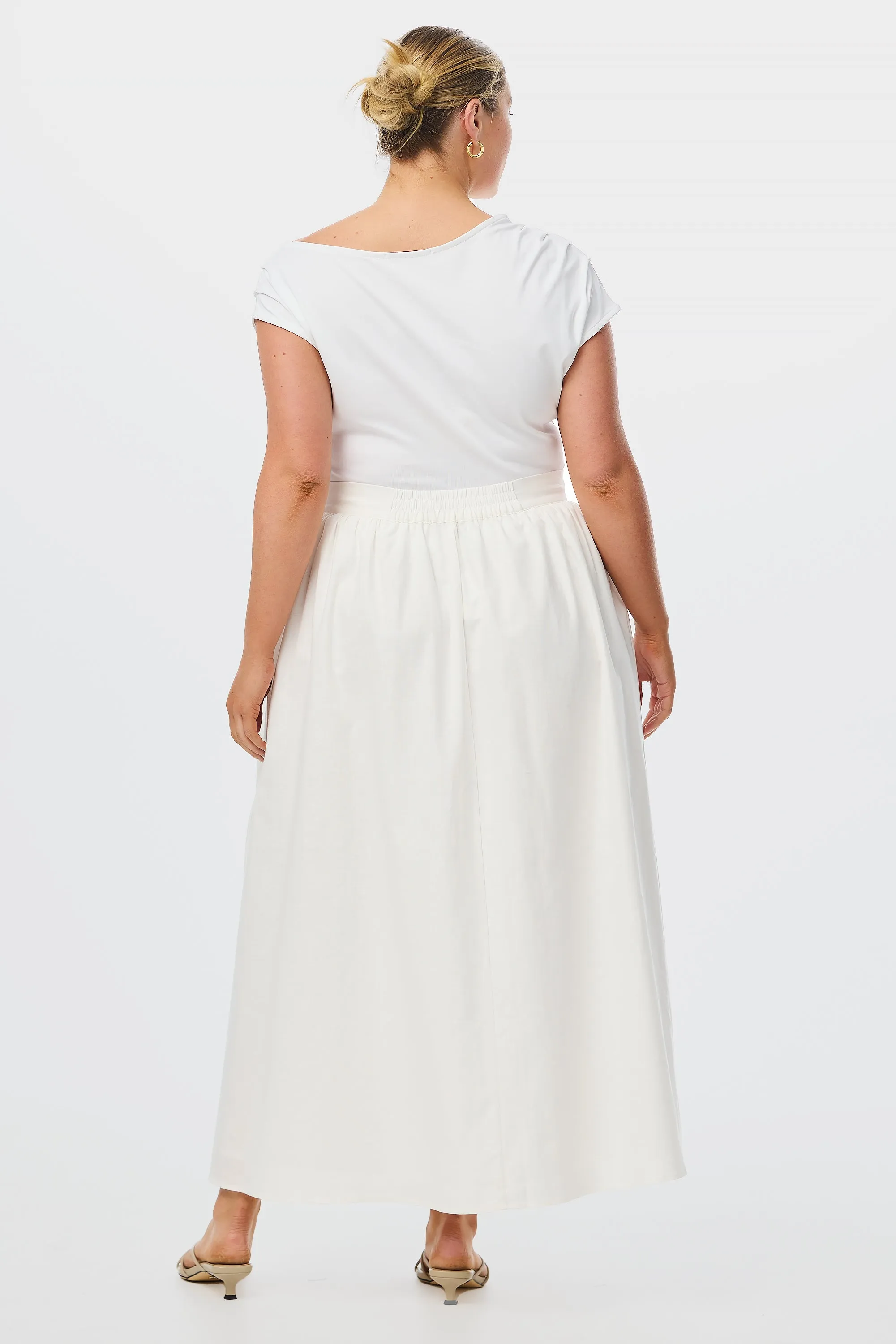 Maxi Linen Skirt - White