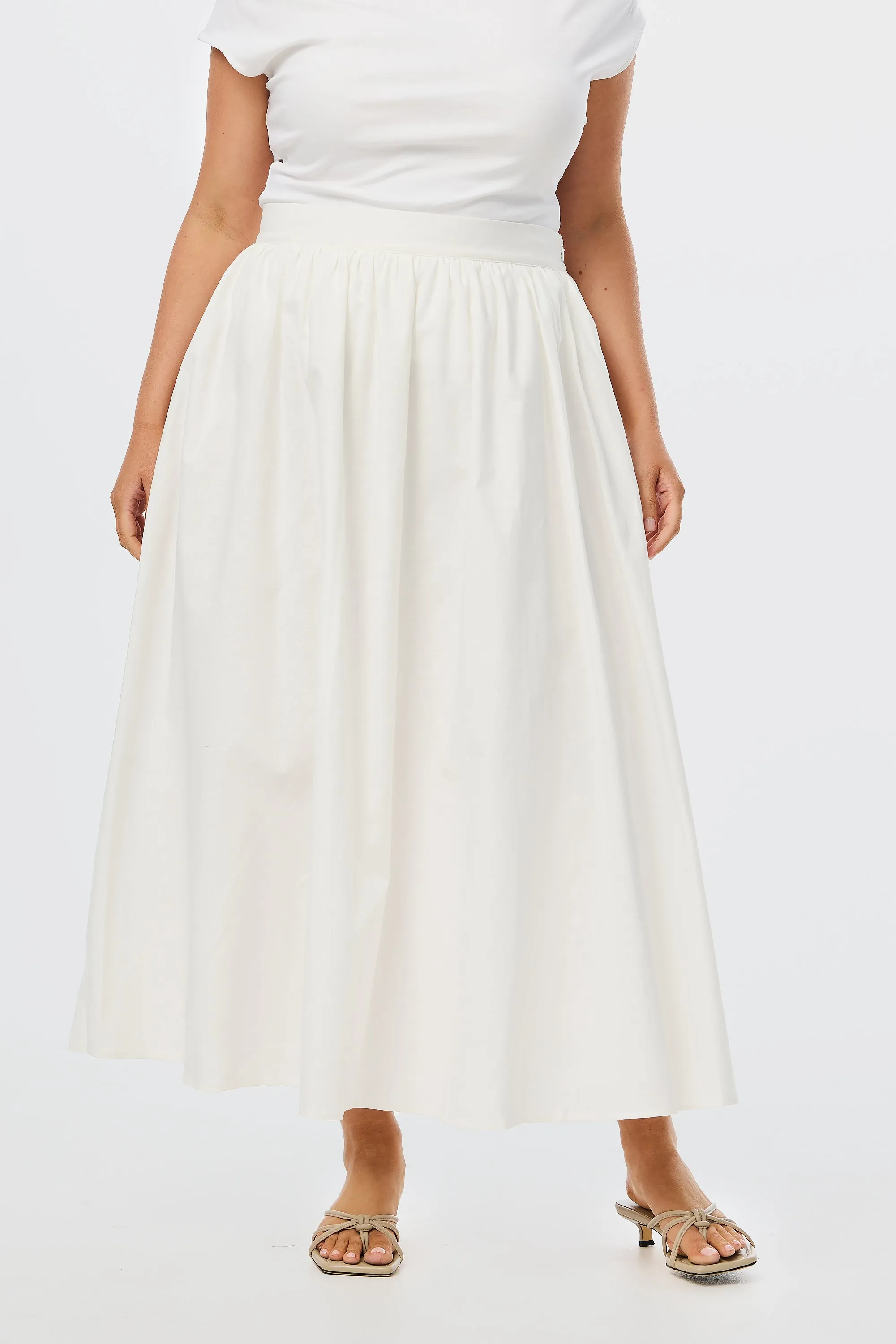 Maxi Linen Skirt - White