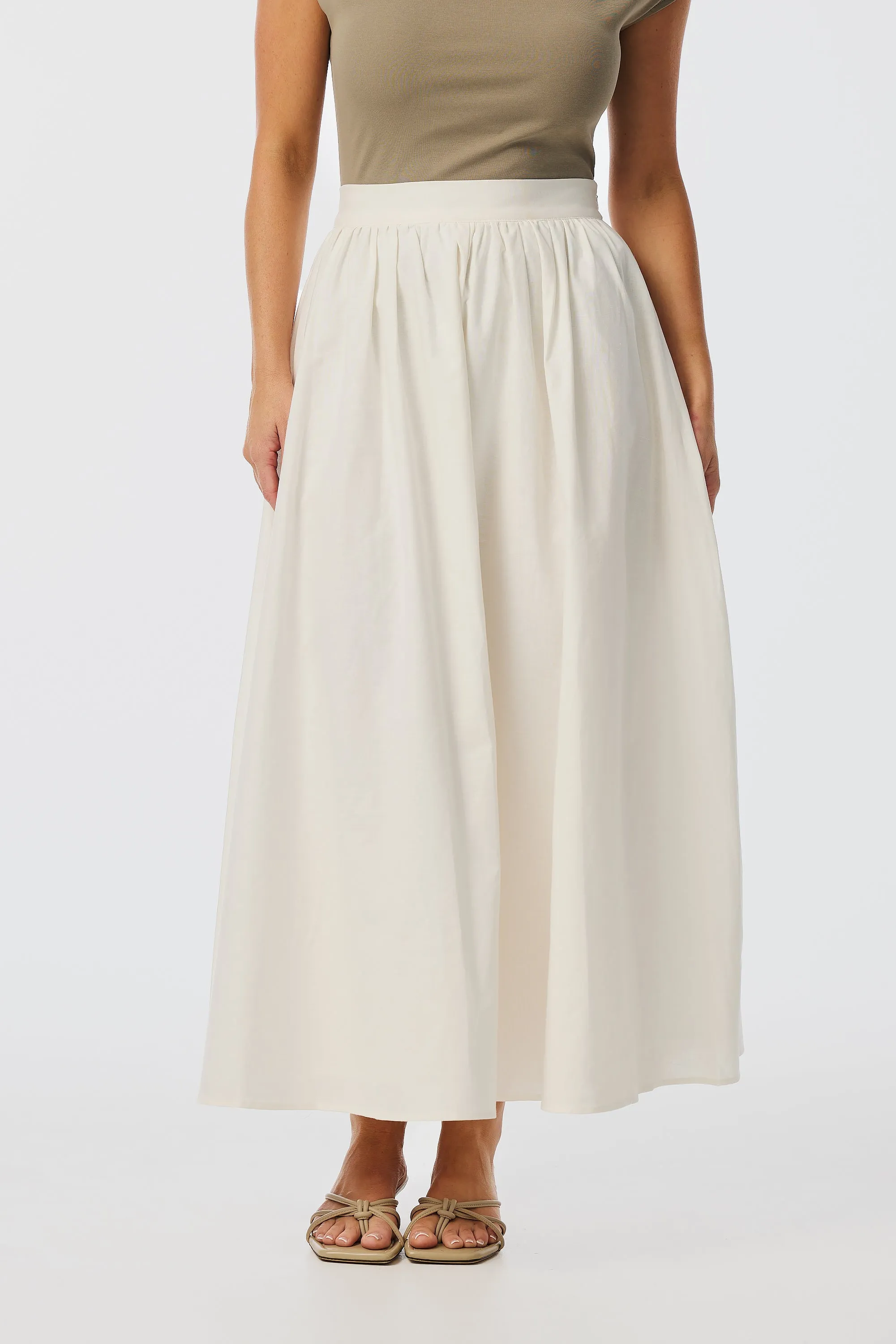Maxi Linen Skirt - White