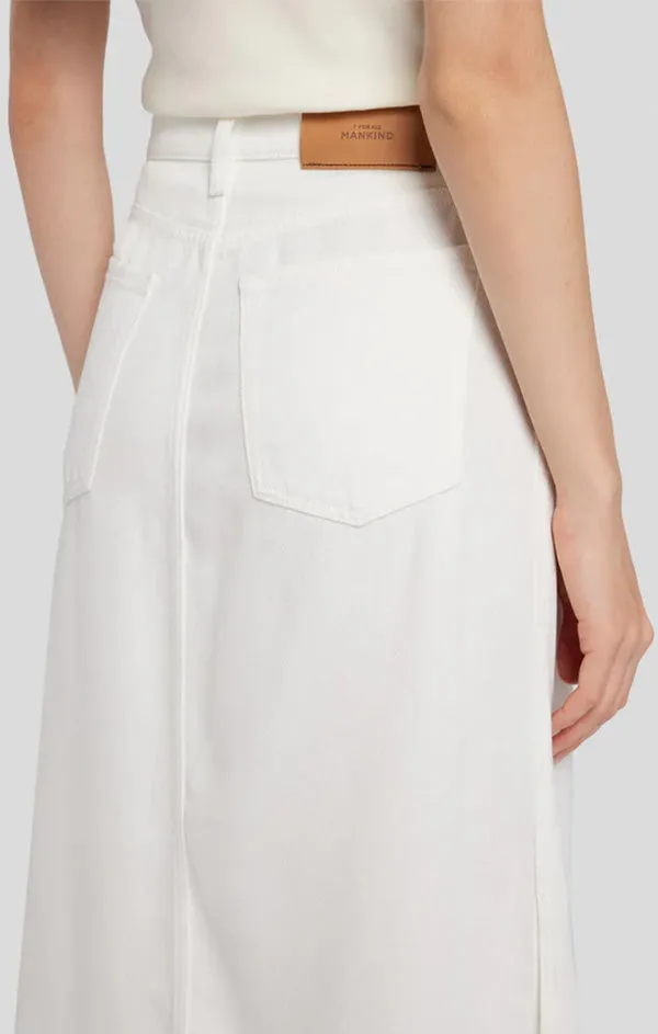 Midi Denim Skirt in Sunny