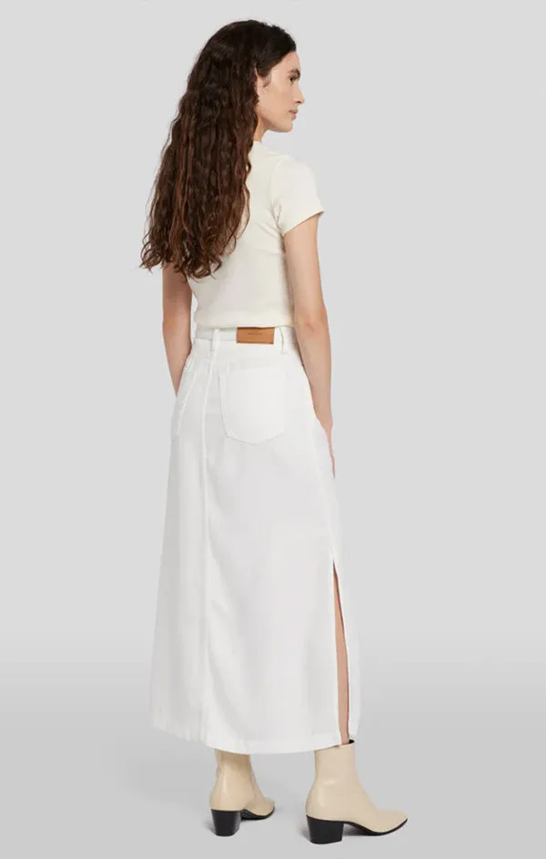 Midi Denim Skirt in Sunny