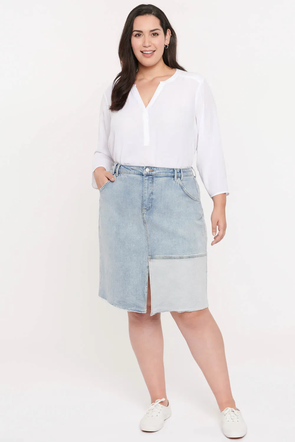 Midi Skirt In Plus Size - Destructed Radiance Base