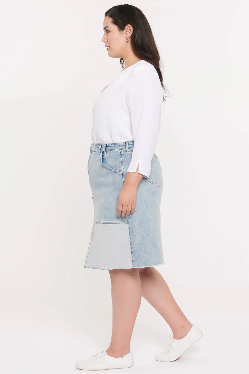 Midi Skirt In Plus Size - Destructed Radiance Base