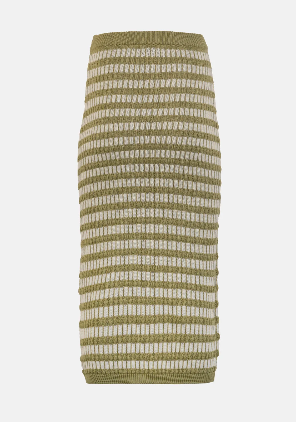 Mixed Color Knitted Long Skirt