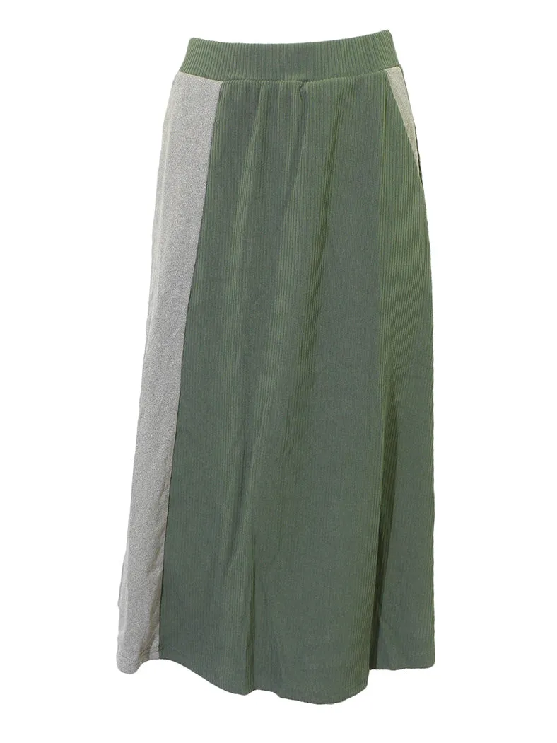 Modaliani Ribbed Colorblock Midi Skirt