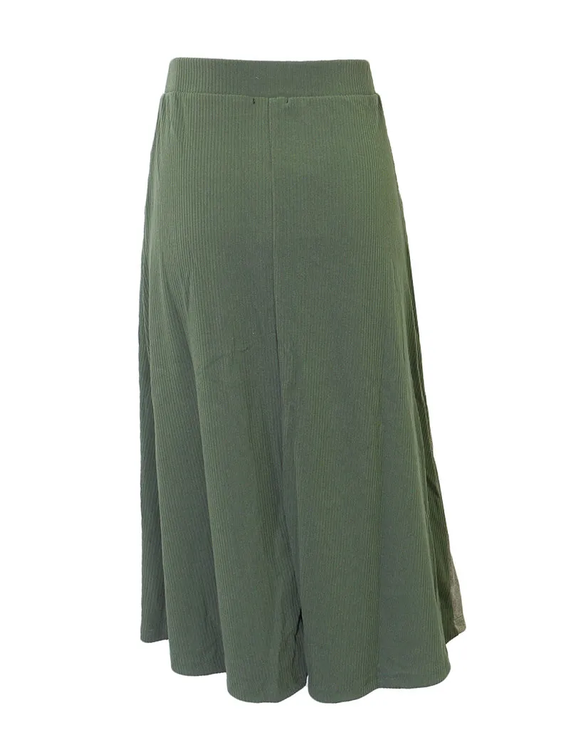 Modaliani Ribbed Colorblock Midi Skirt