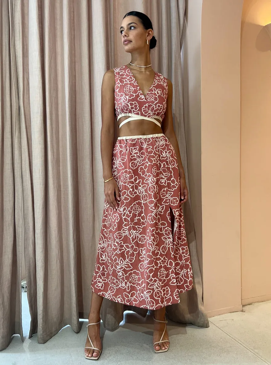 Mon Renn Monte Floral Midi Dress in Monte Floral