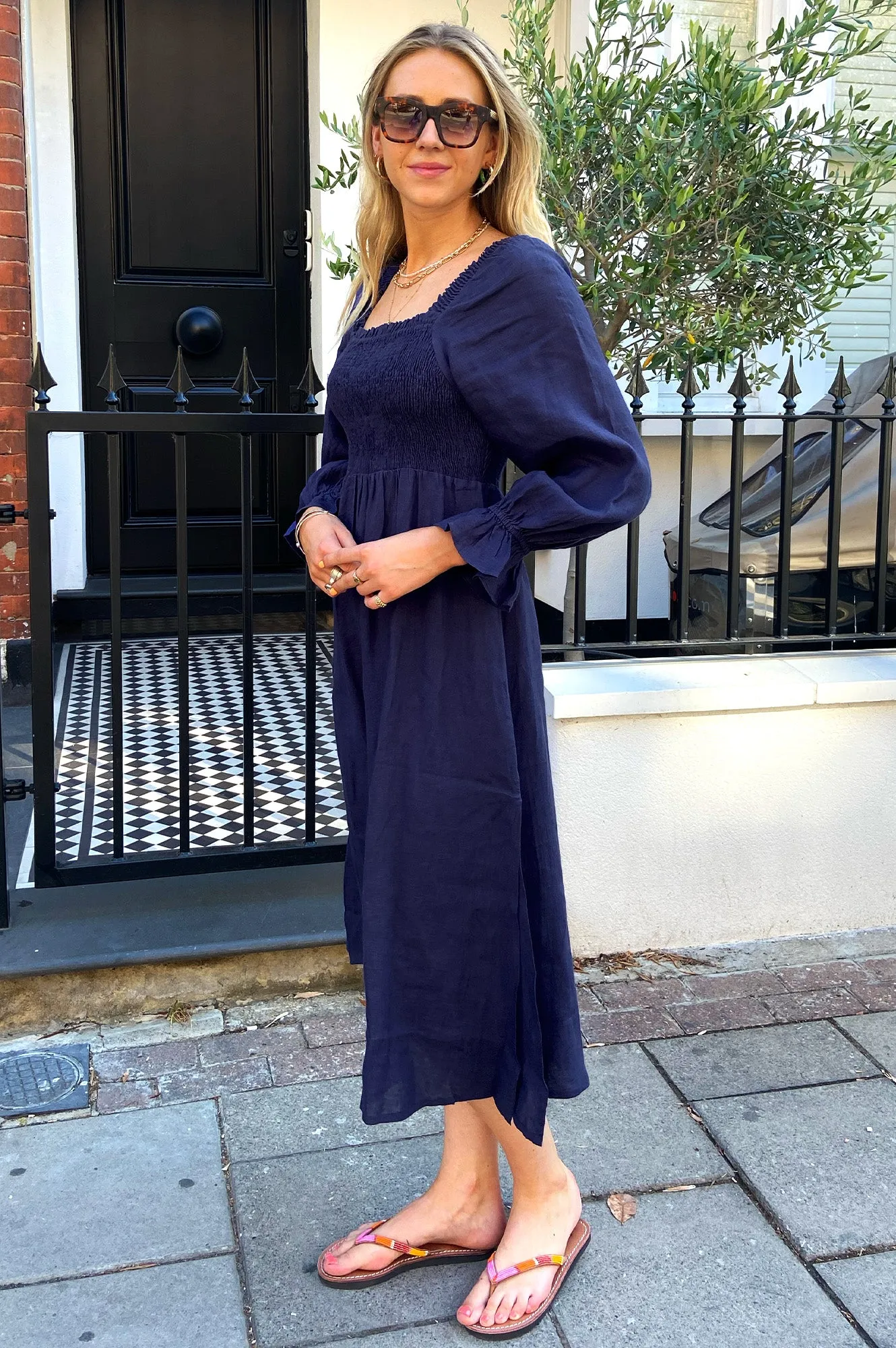Nancy Midi Dress | Navy
