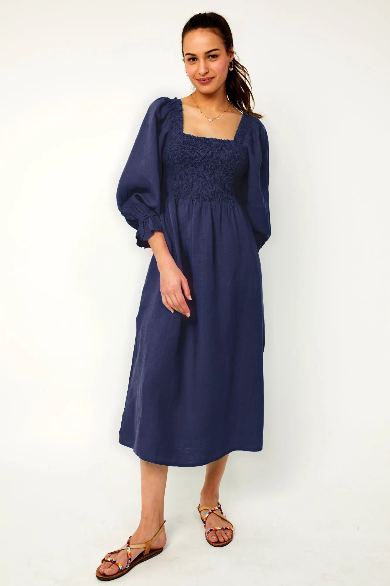 Nancy Midi Dress | Navy
