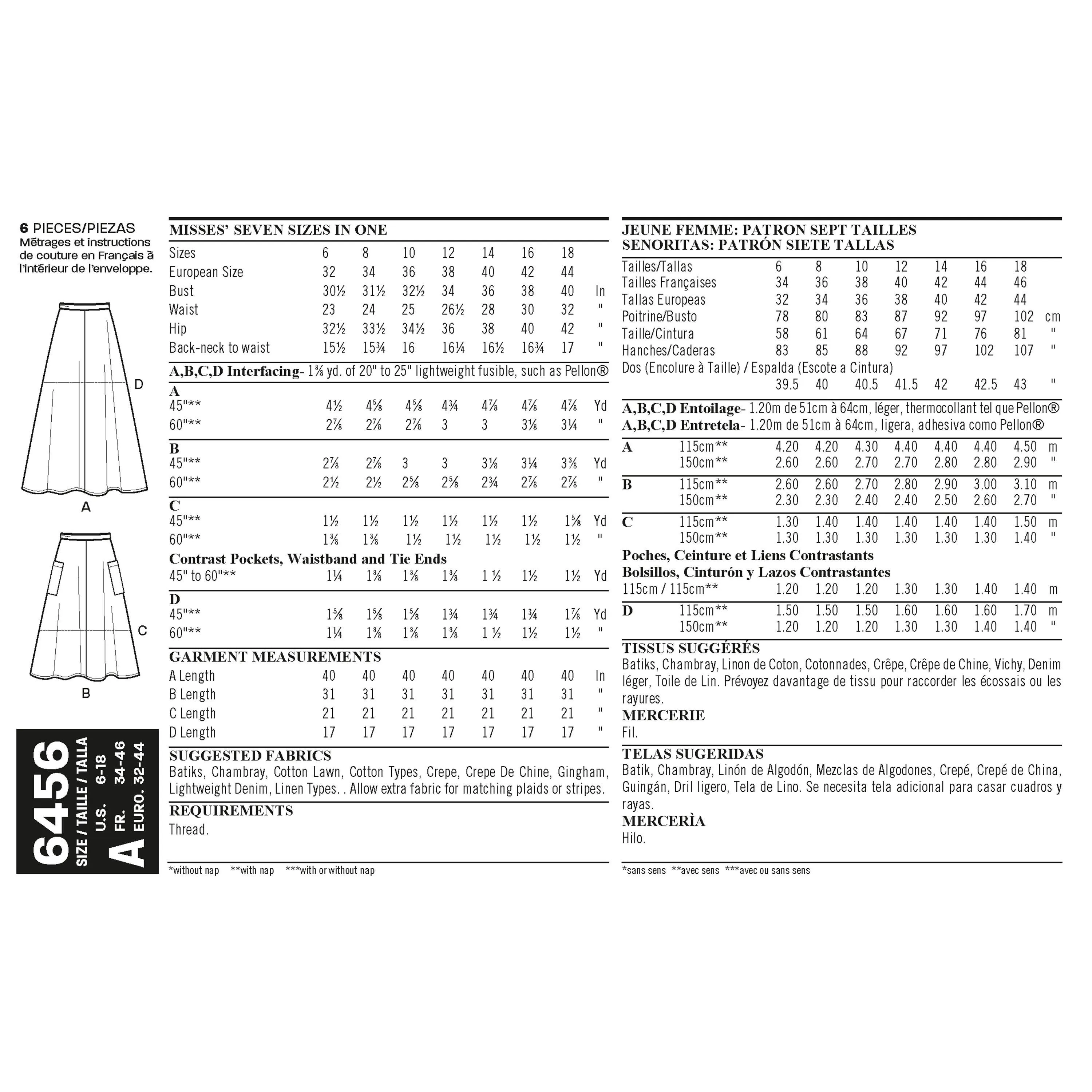 New Look Sewing Pattern 6456