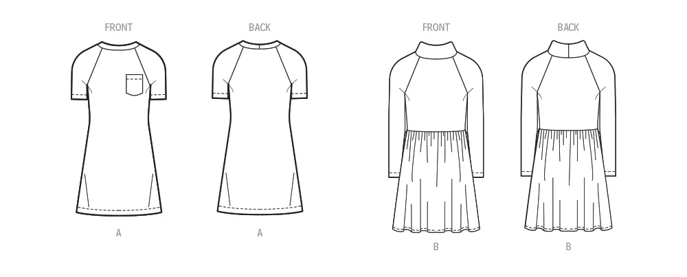 New Look Sewing Pattern 6773 Girls' Knit Dresses