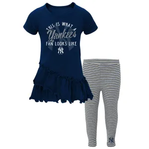 New York Yankees Girl Ruffled Tee Dress