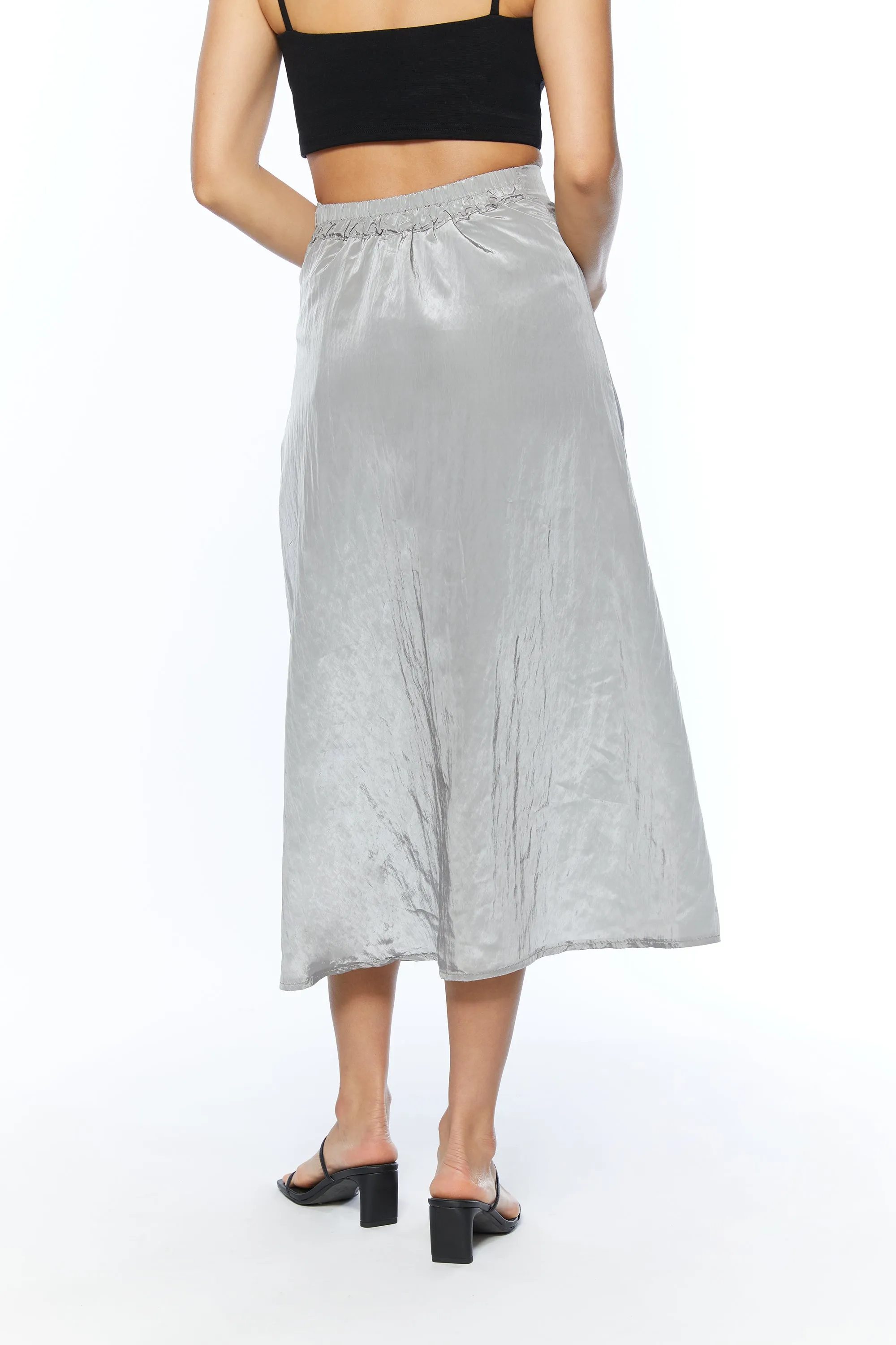NYLON MIDI SKIRT