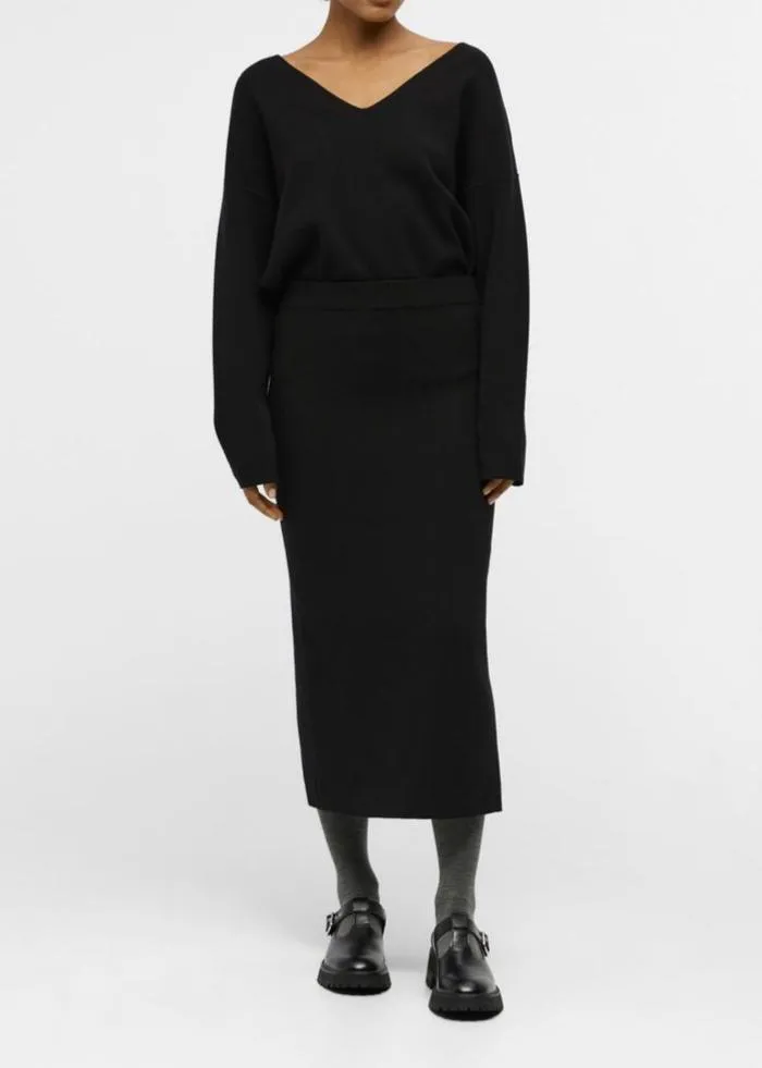 OBREYNARD KNIT SKIRT NOOS | BLACK