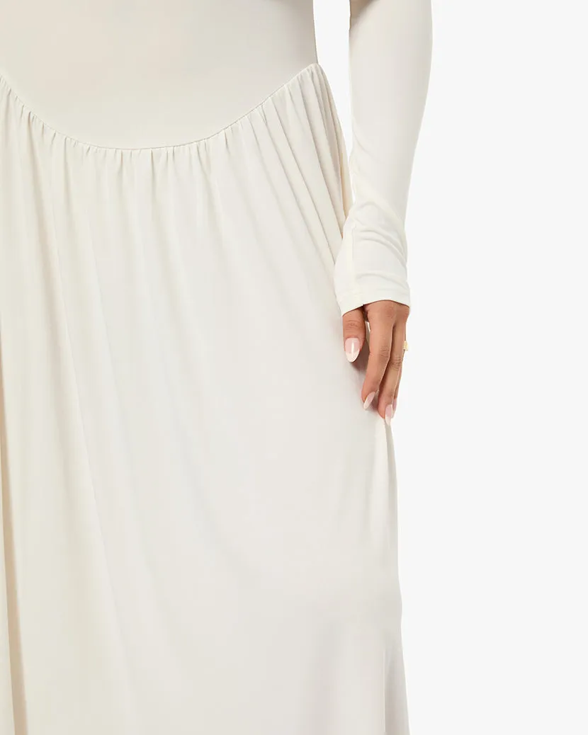 Off Shoulder Ruched Midi Dress