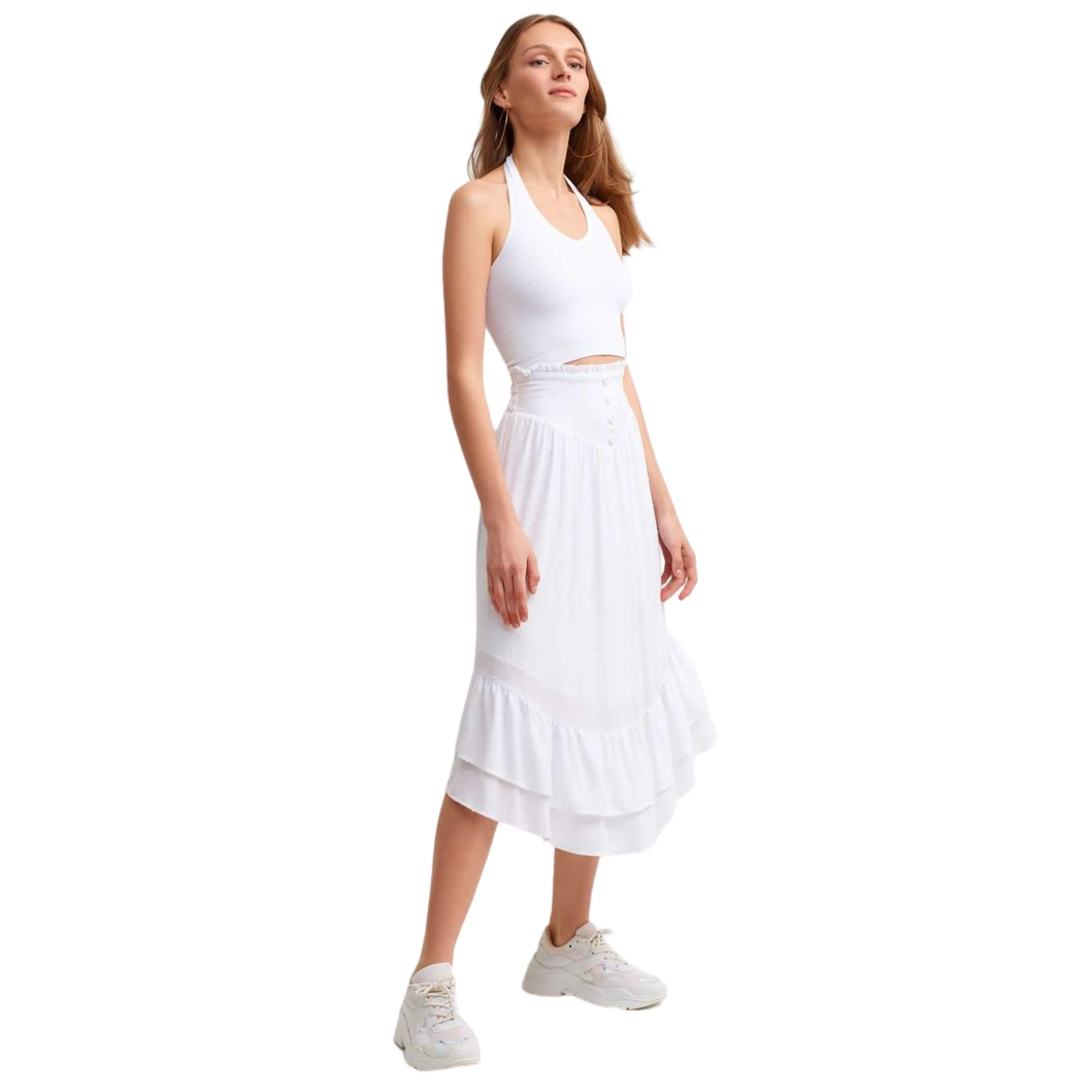 OXXO -  Midi Skirt With Slit Detail
