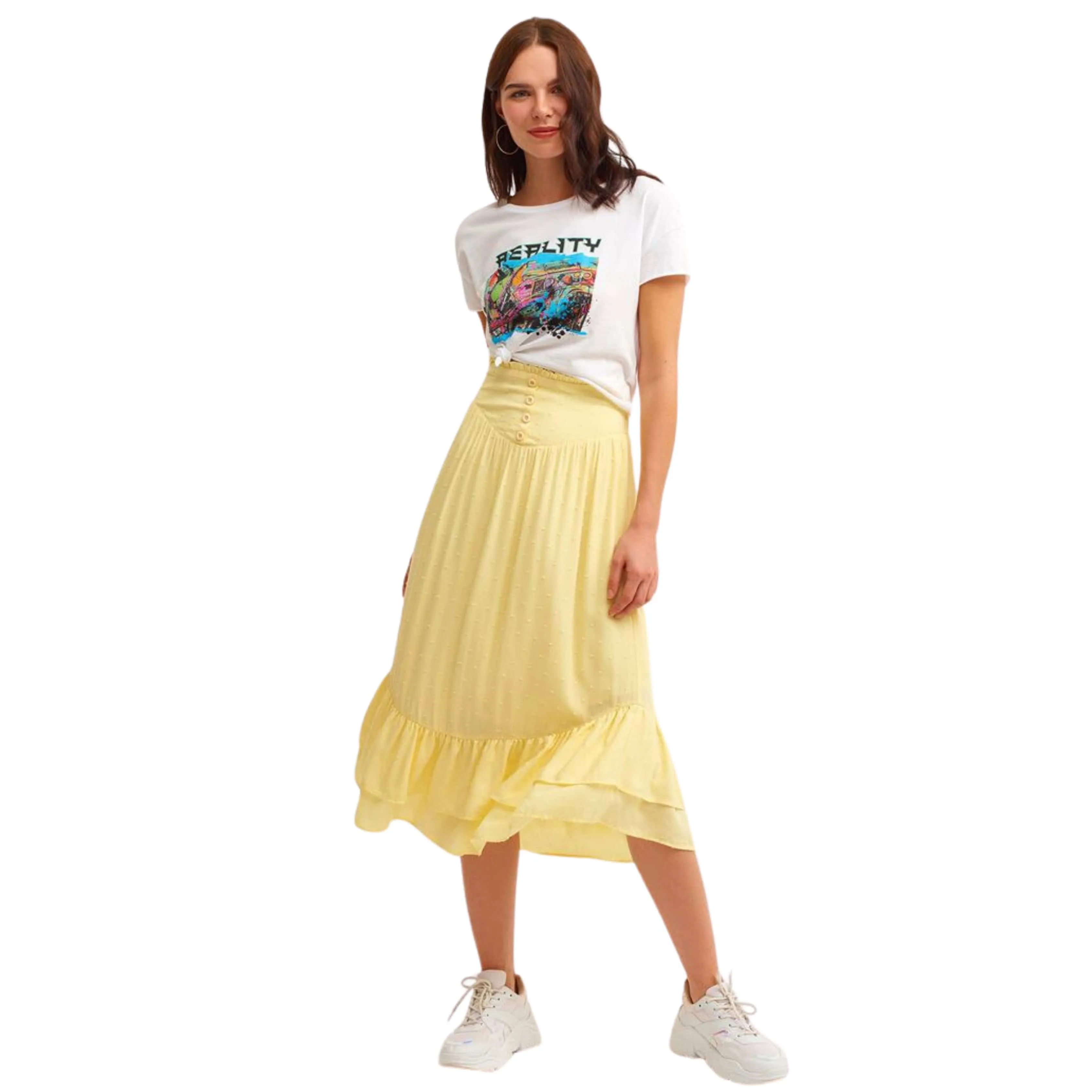 OXXO -  Midi Skirt With Slit Detail