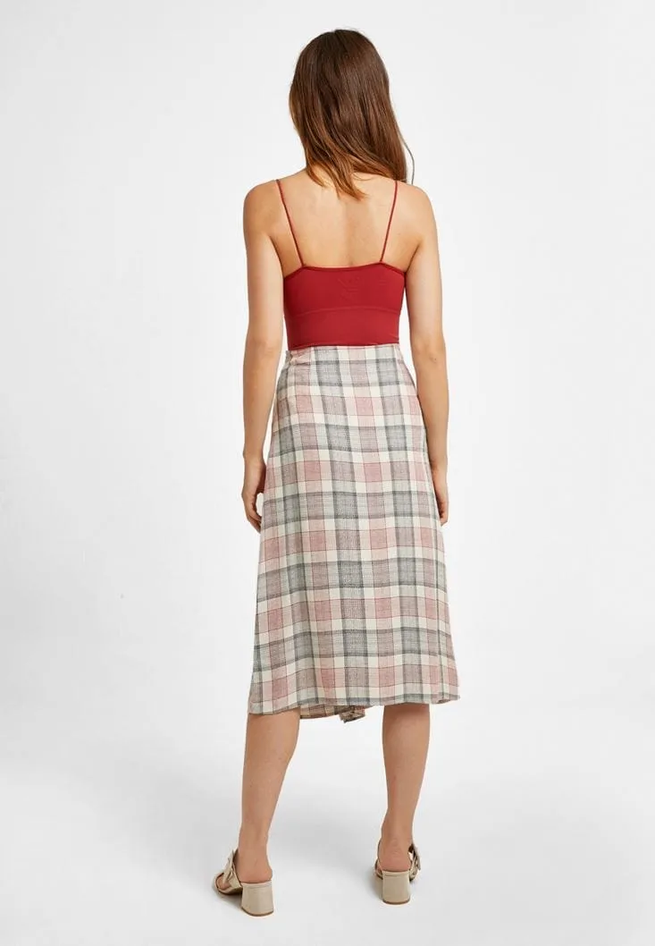 OXXO -  Mixed Ruffled Midi Skirt