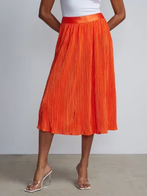 Plisse Midi Skirt