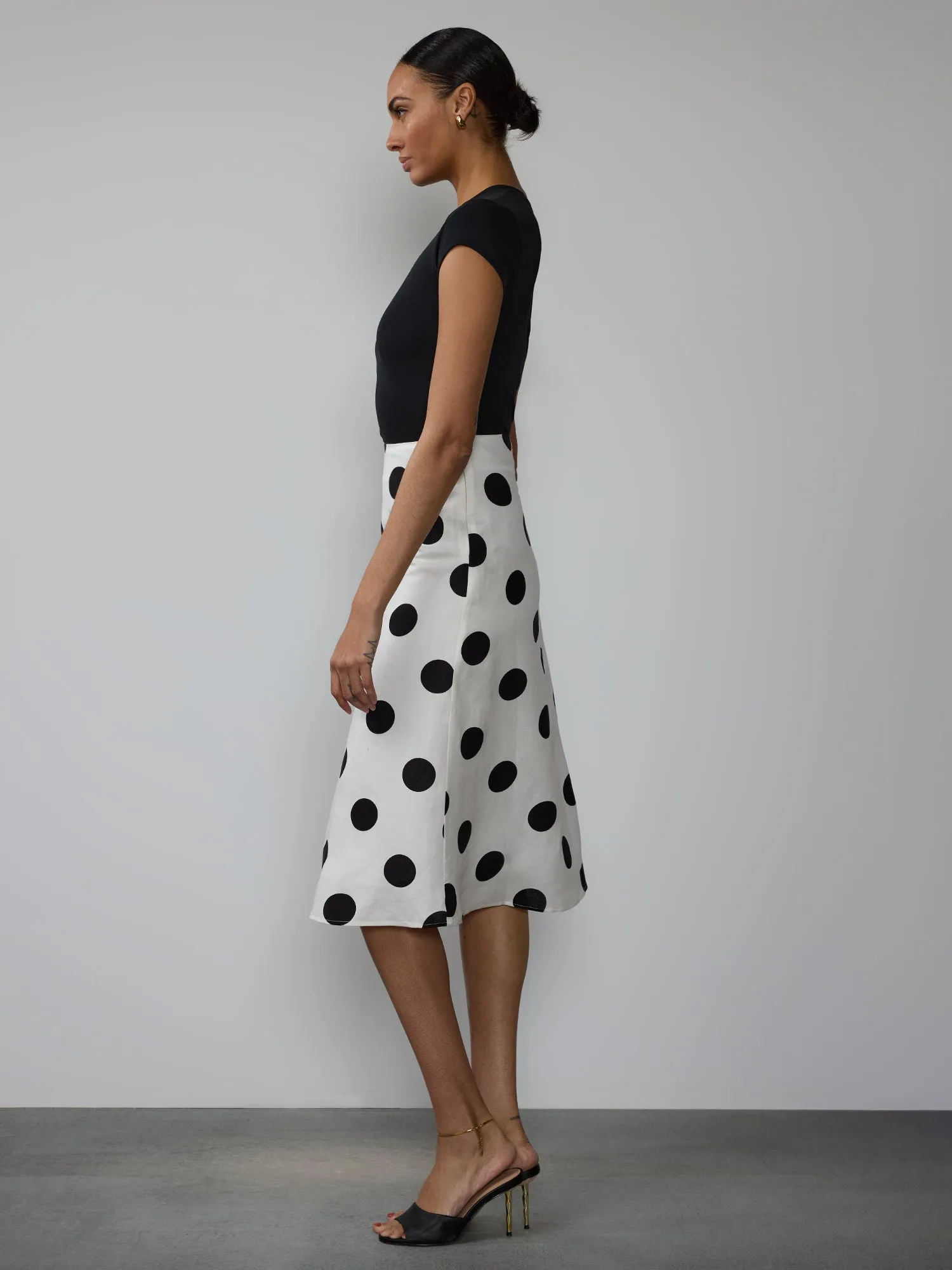 Polka Dot Midi Skirt
