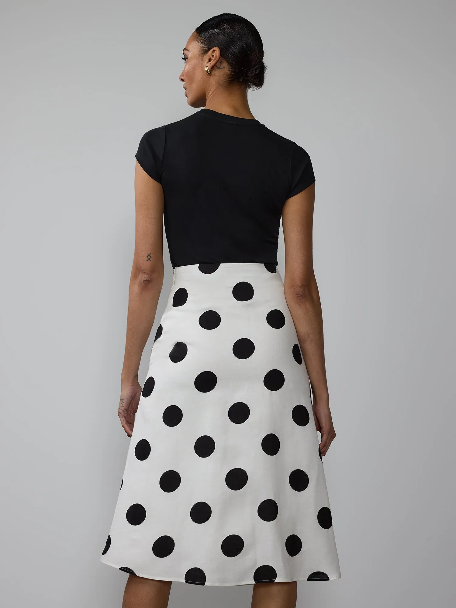 Polka Dot Midi Skirt