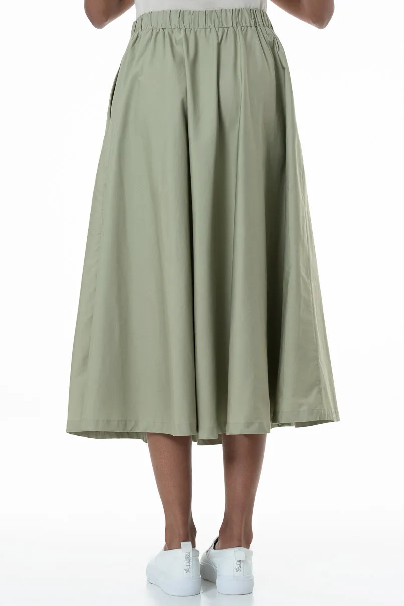 Poplin Skirt _ 153841 _ Sage