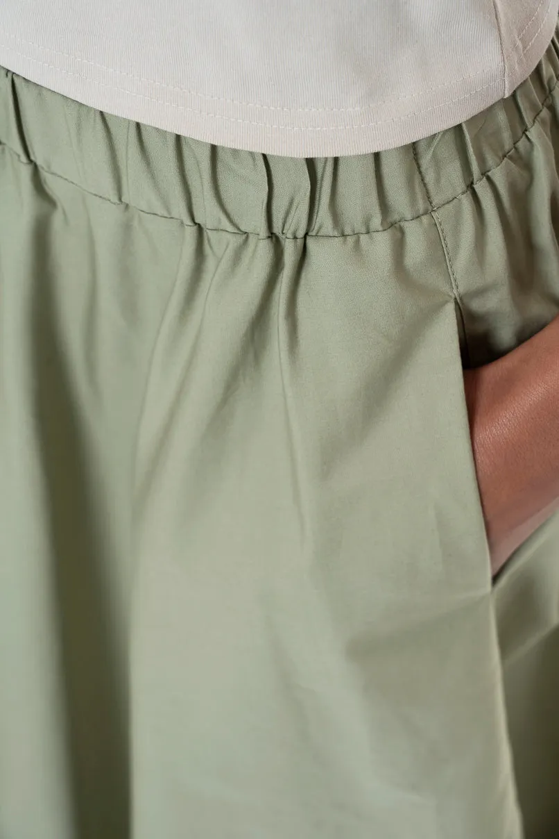 Poplin Skirt _ 153841 _ Sage
