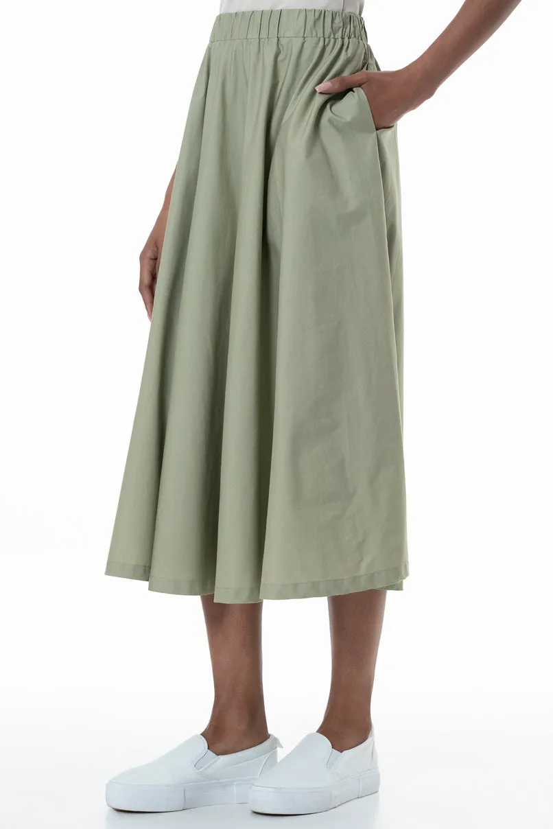 Poplin Skirt _ 153841 _ Sage