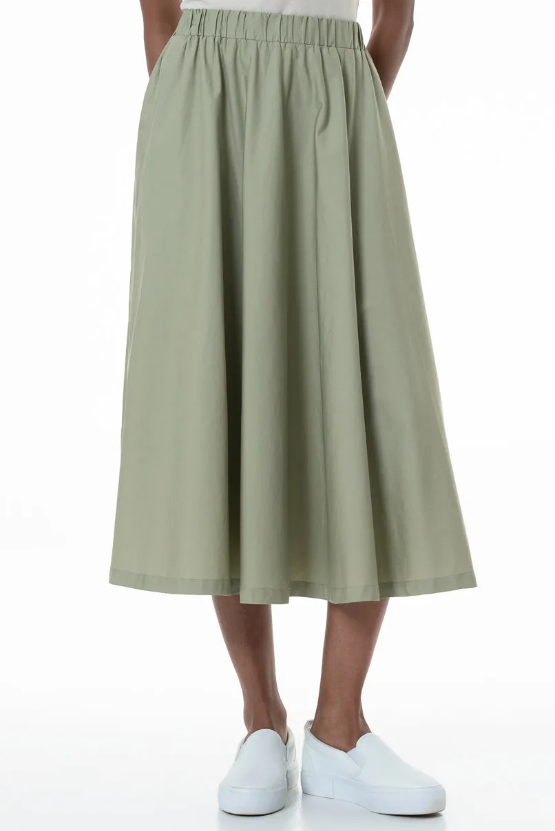Poplin Skirt _ 153841 _ Sage