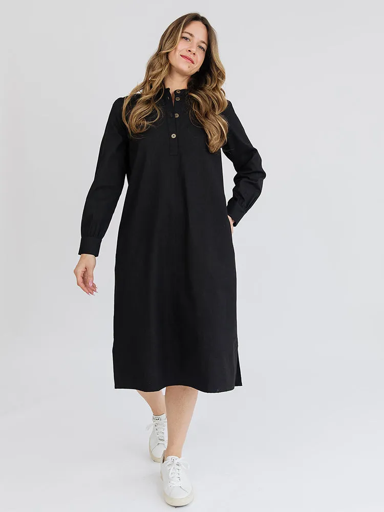 Ranji Midi Dress - Black Denim