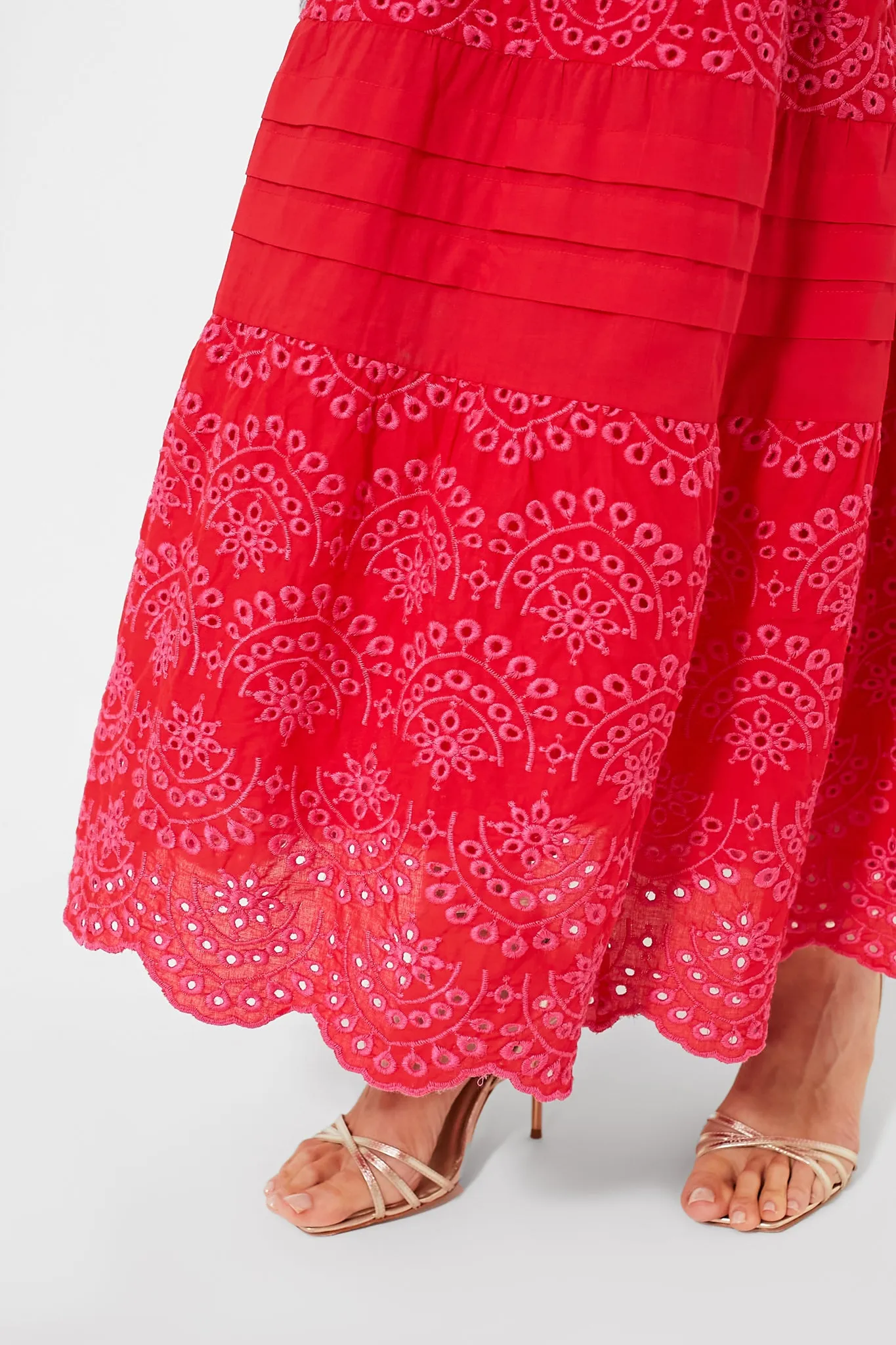 Red Eyelet Lola Maxi Dress