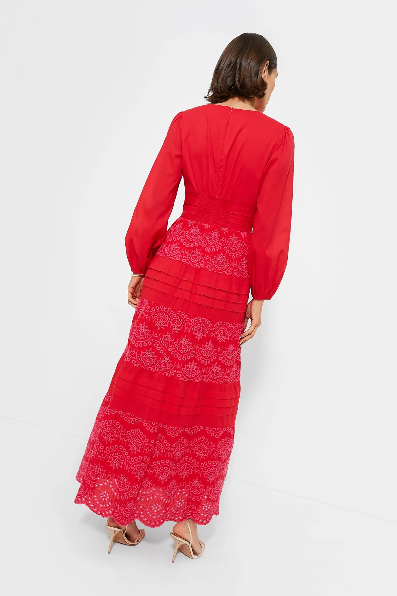 Red Eyelet Lola Maxi Dress