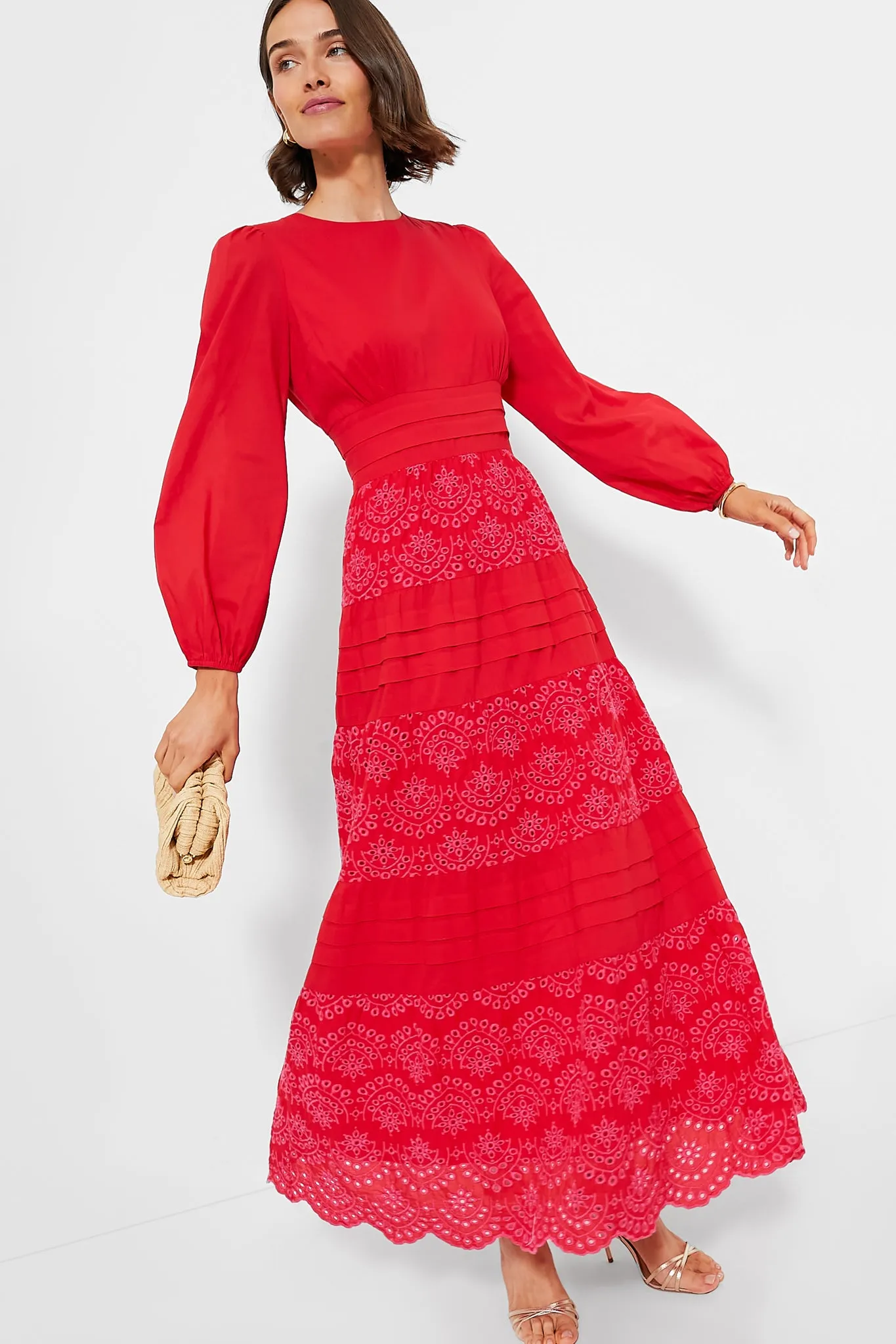 Red Eyelet Lola Maxi Dress