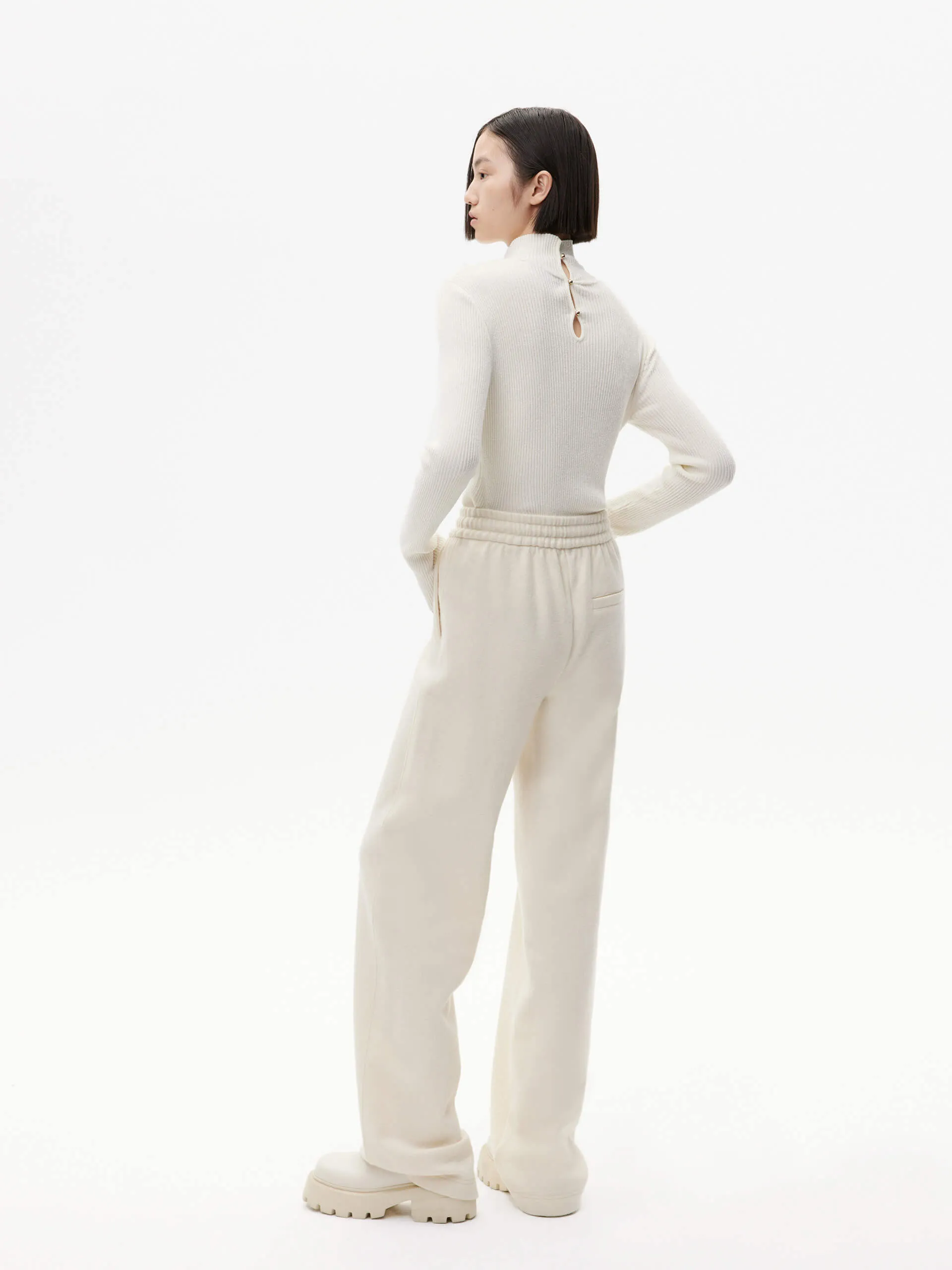 Ribbed Texture Turtleneck Top