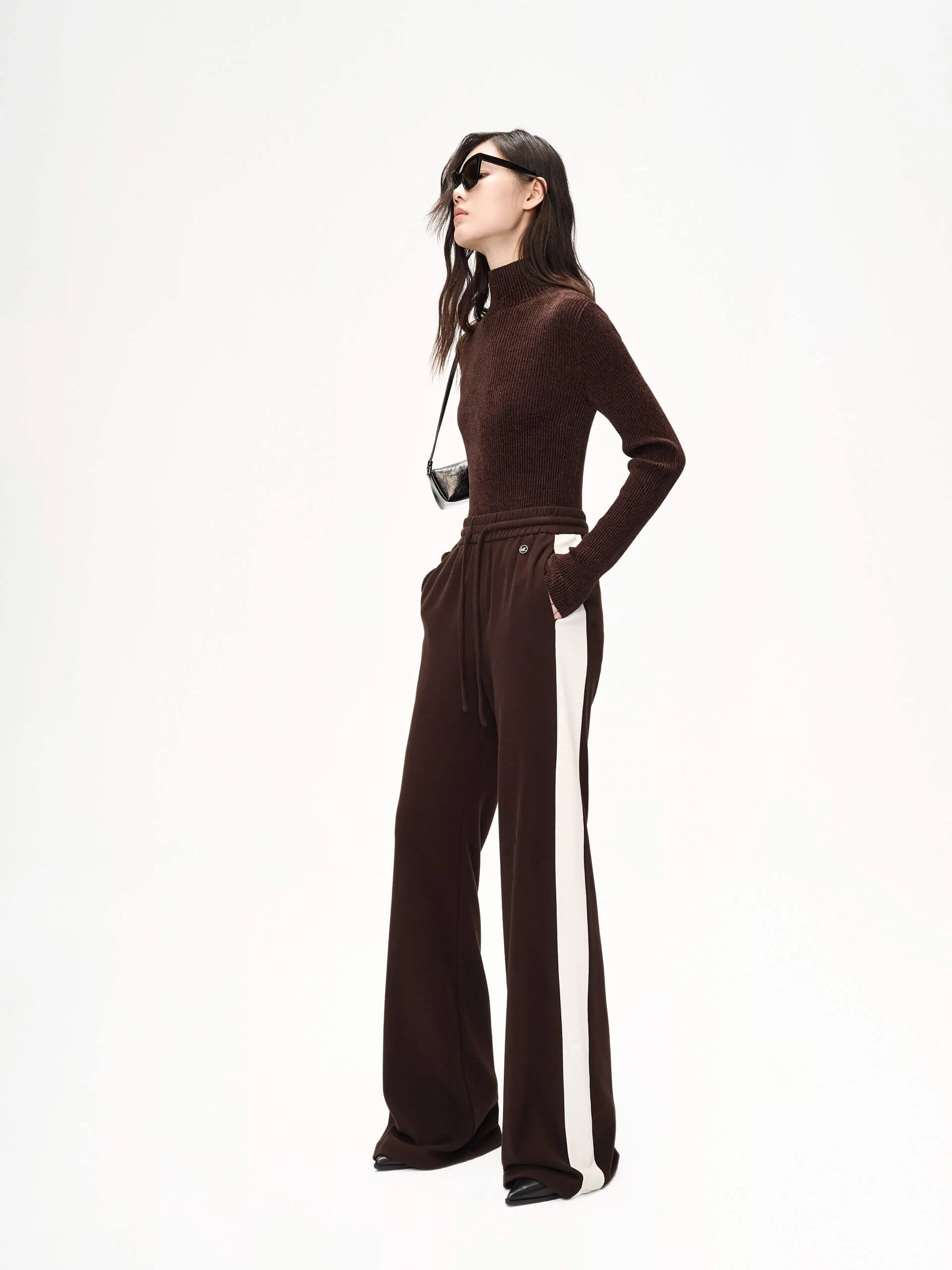 Ribbed Texture Turtleneck Top