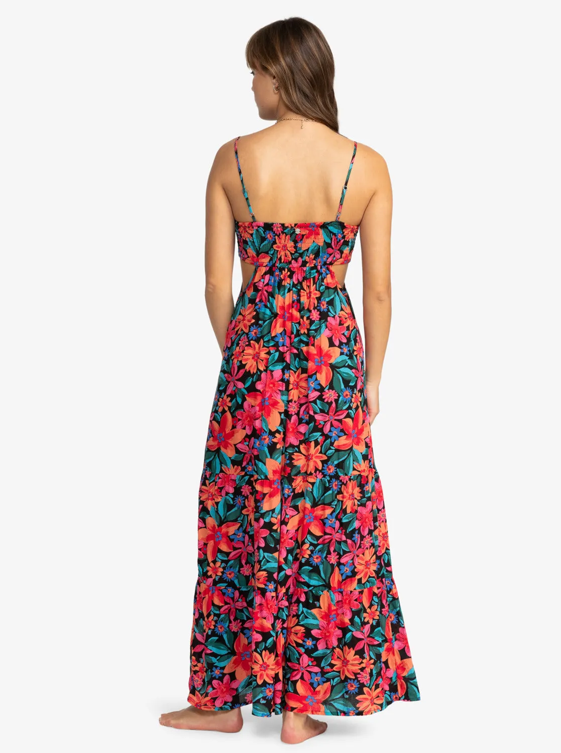 Roxy Hot Tropics Maxi Printed Dress-Anthracite Floral Fiesta Big