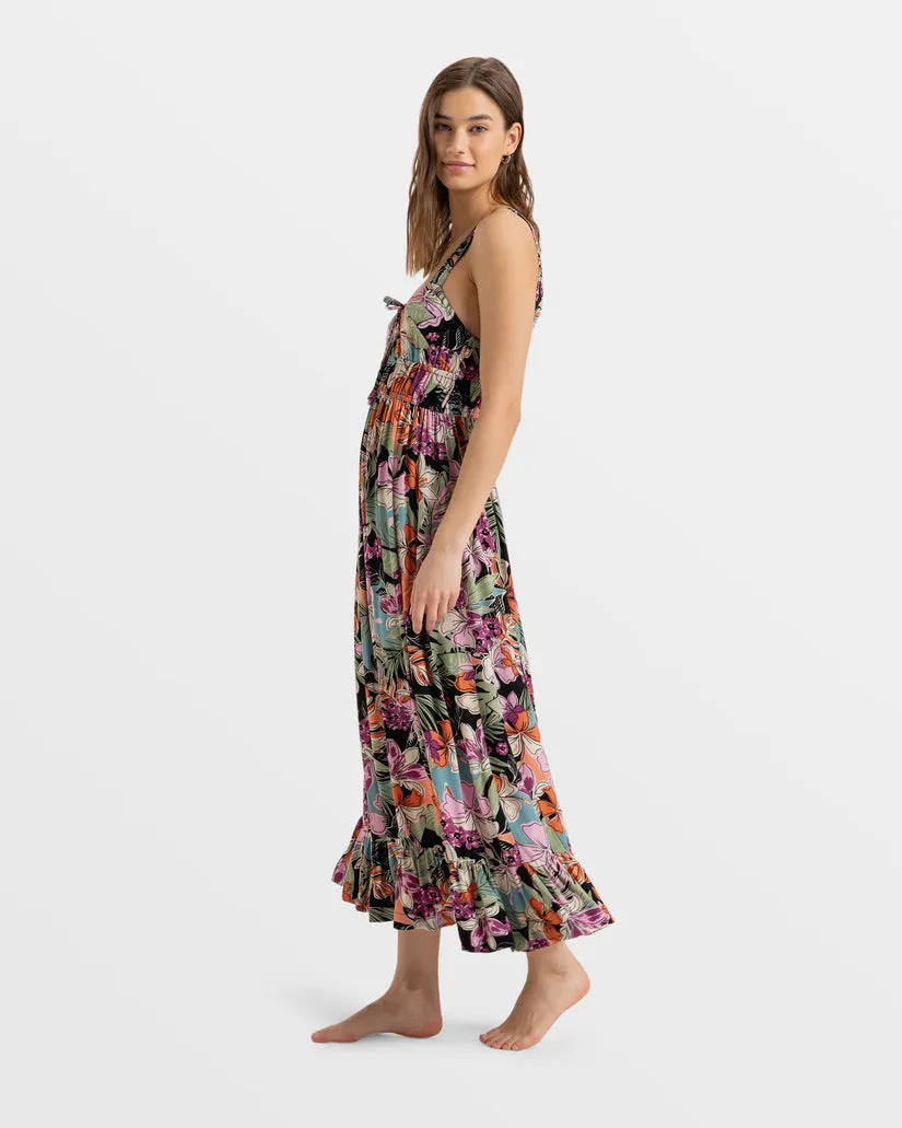 Roxy Paradise Winds Tropical Dress-Phantom Moody Tropical