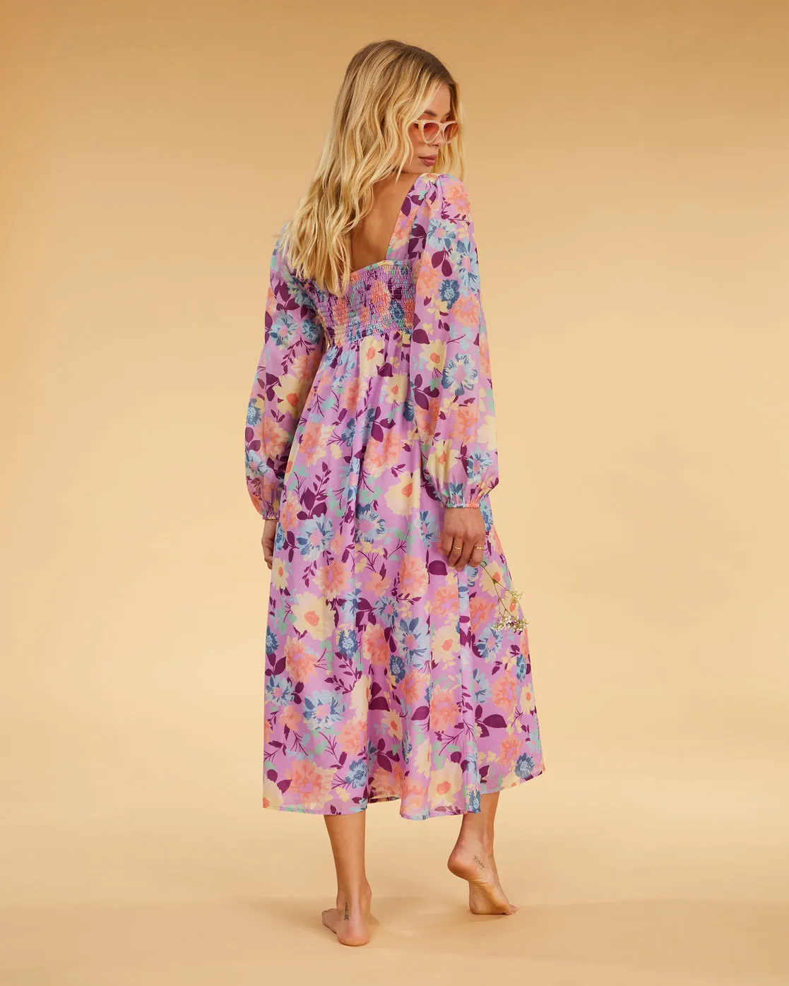 Salty Blonde x Billabong Paradise Love L/S Midi Dress