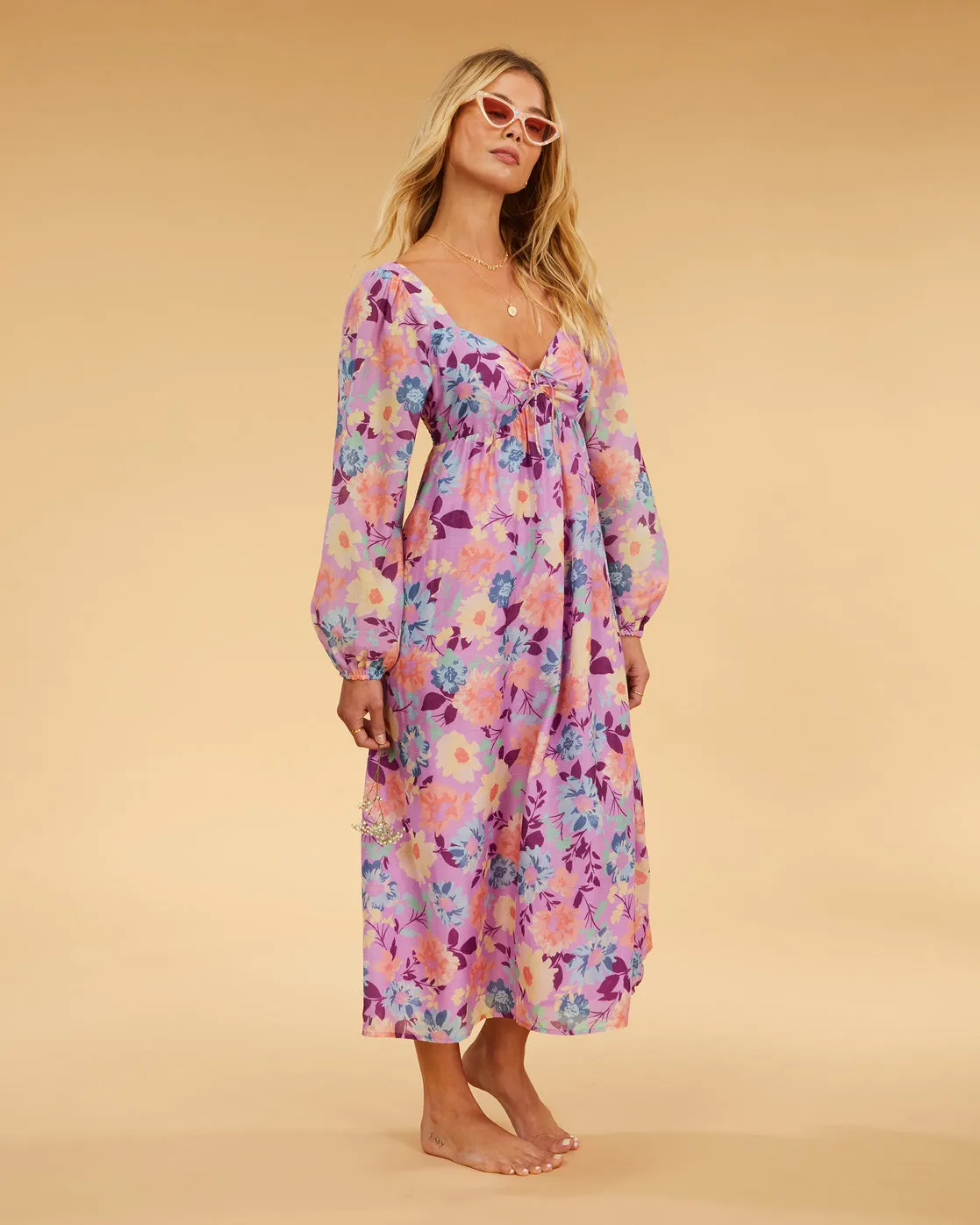 Salty Blonde x Billabong Paradise Love L/S Midi Dress