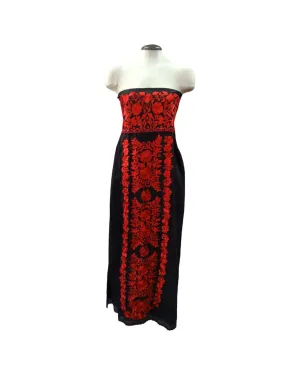Sara Mexican Strapless Dress Black