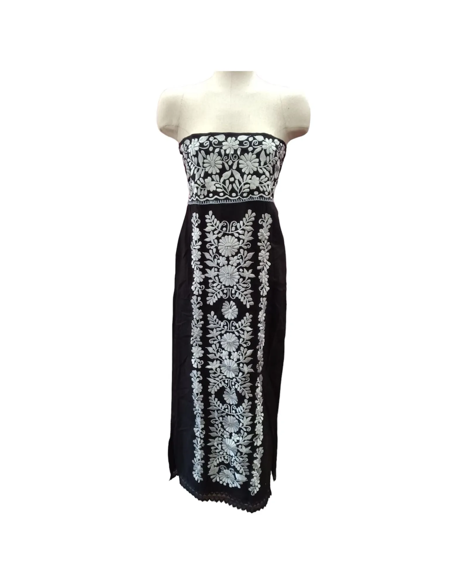 Sara Mexican Strapless Dress Black
