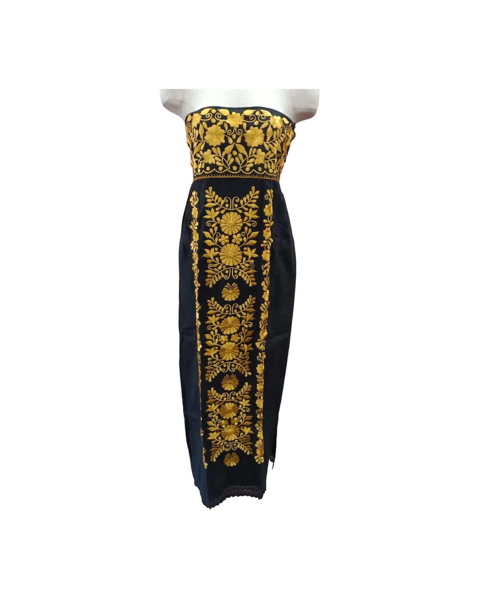 Sara Mexican Strapless Dress Black