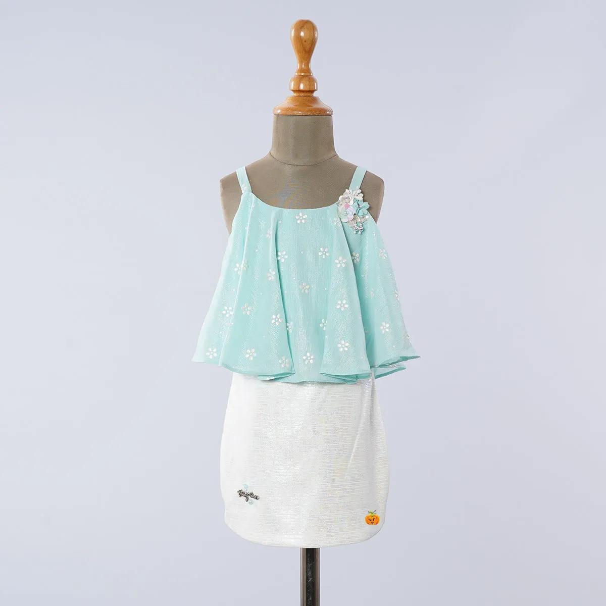 Sea Green & Pink Midi for Girls