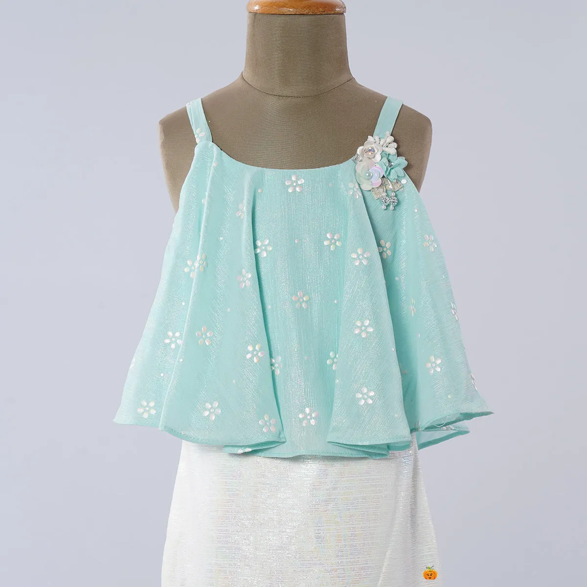 Sea Green & Pink Midi for Girls