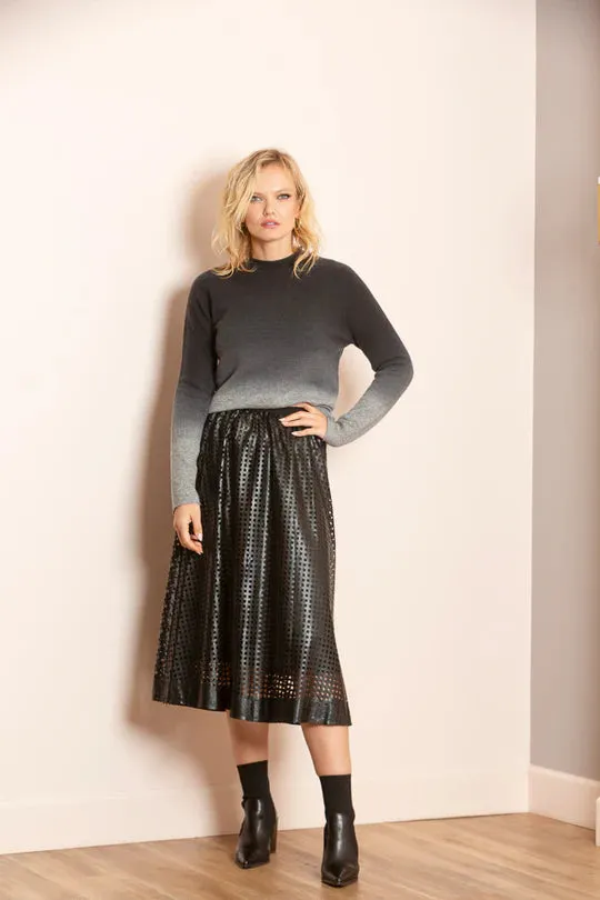 SERENA PLEATHER MIDI SKIRT