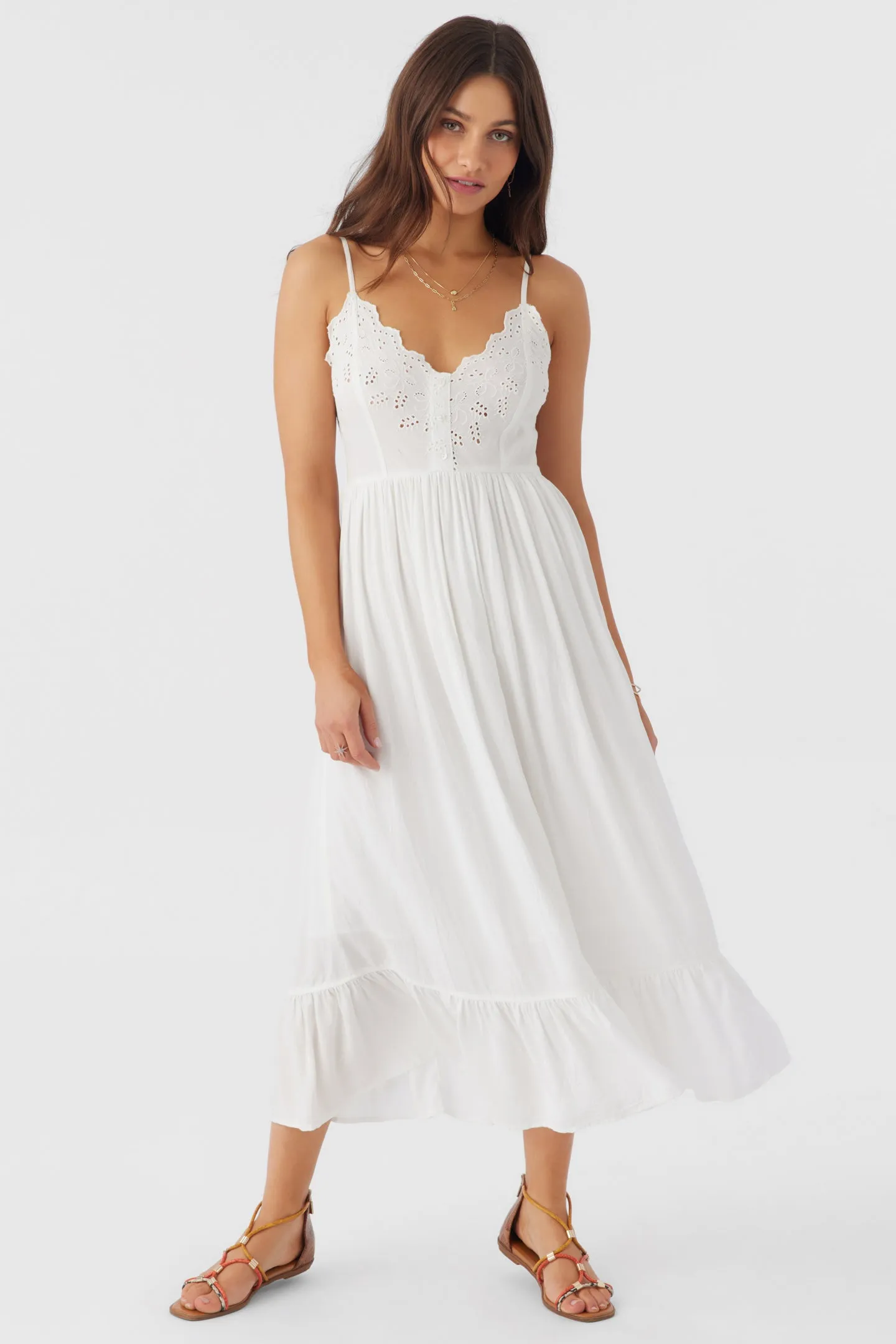 SHIBA EMBROIDERED MIDI DRESS